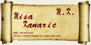 Miša Kanarić vizit kartica